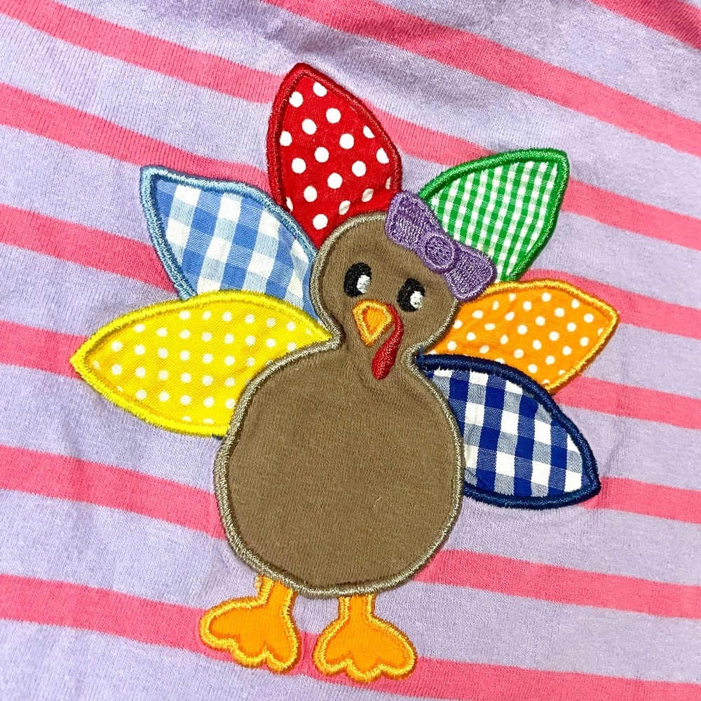 Classic‎ Whimsy Patchwork Turkey Ruffle Top Size 3T - Picture 4 of 7